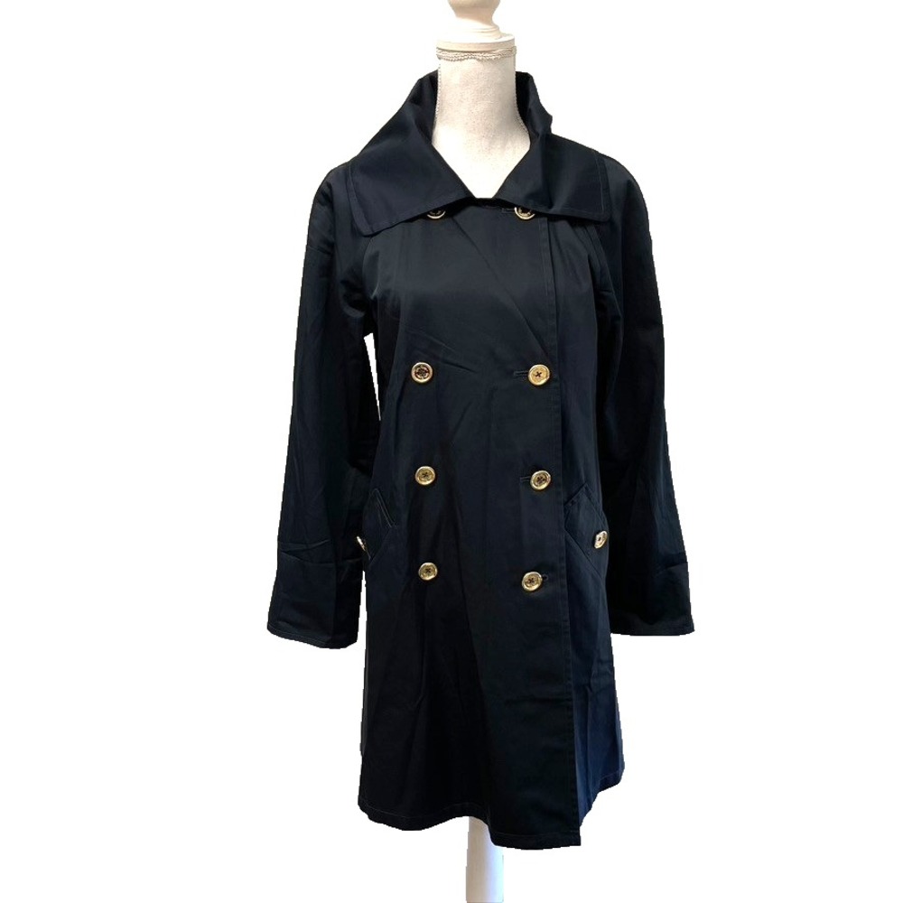 Lilly Pulitzer‎ Trench Coat Womens Small Blue Mid Length Outdoor Career Academia